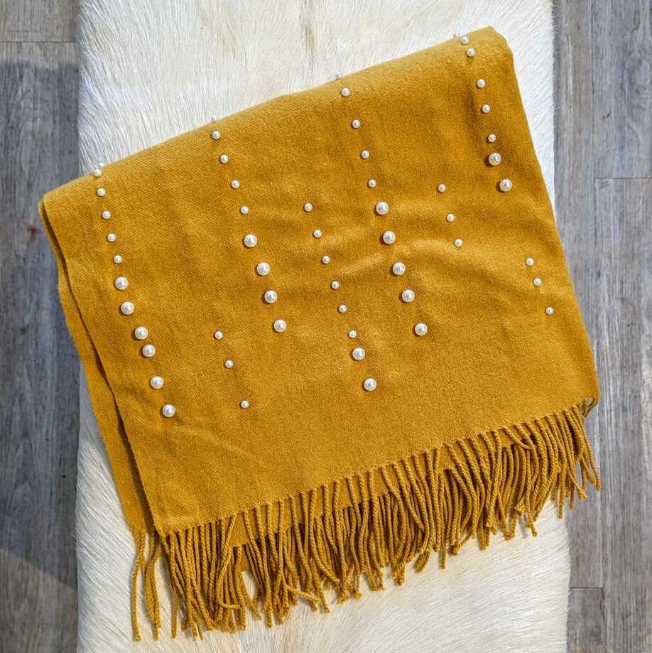 Pearl Embellished Scarf