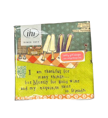 'Wine & Friends' Cocktail Napkins