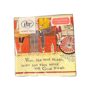 'Wine & Friends' Cocktail Napkins