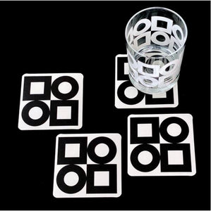 Modernista Vinyl Coasters - Black/White Mixed (Set of 8)