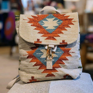 aztec leather backpack Woven Aztec Backpack – My Villa Home Decor