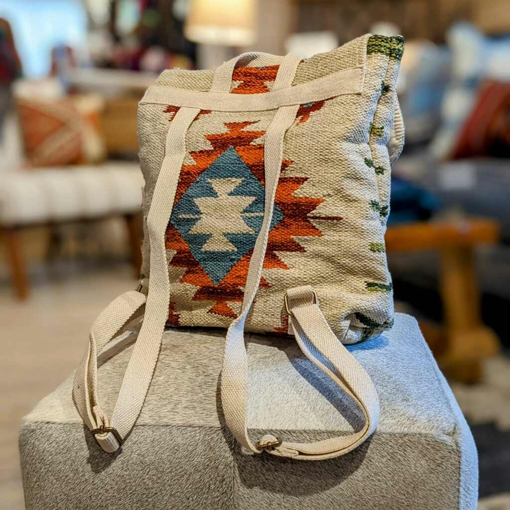 aztec leather backpack Woven Aztec Backpack – My Villa Home Decor