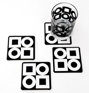 Modernista Vinyl Coasters - Black/White Mixed (Set of 8)